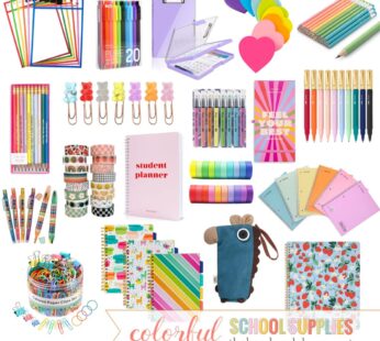 Colorful school supplies